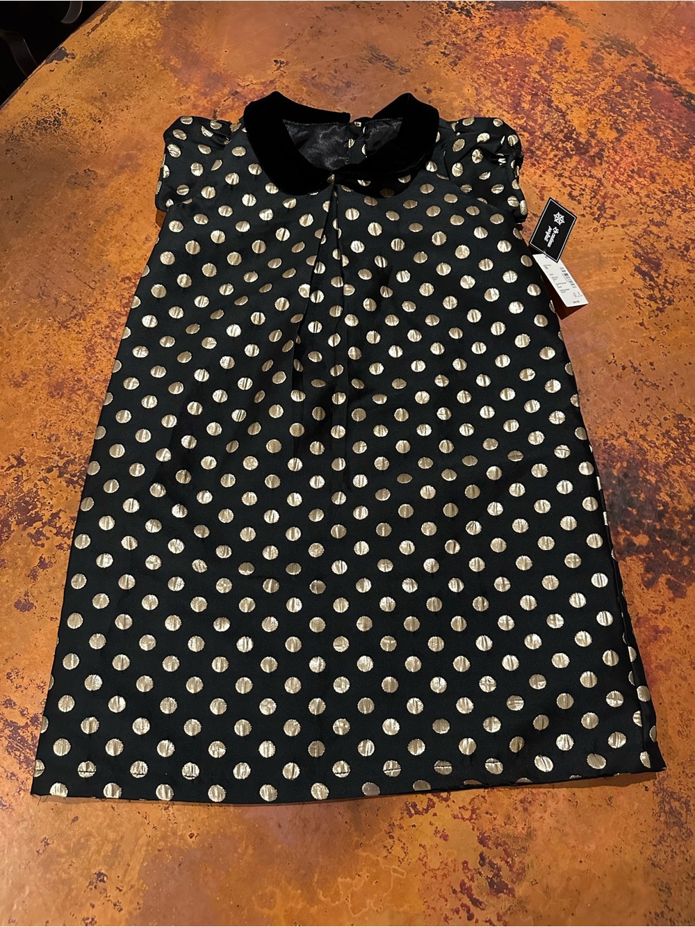 NEW WITH TAGS Gymboree Girls Formal Polka Dot Dress - Perfect Present - Black